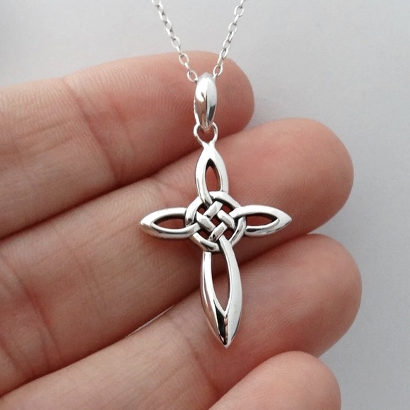 Jewelry - STERLING SILVER Celtic Infinity Knot Cross Necklace